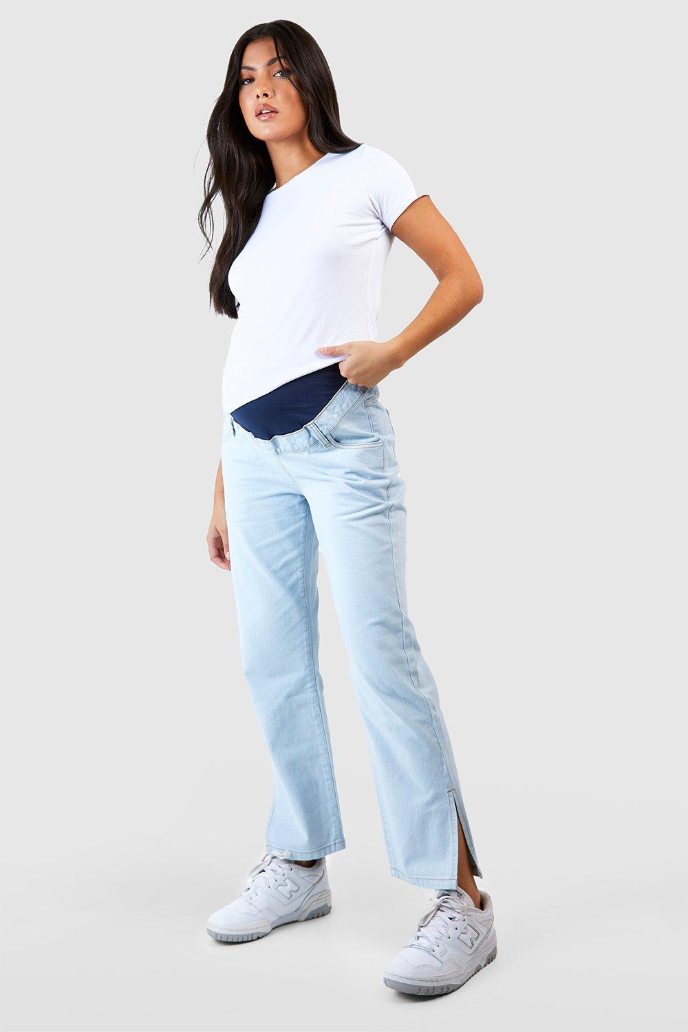 Maternity Over Bump Split Straight Leg Jeans
